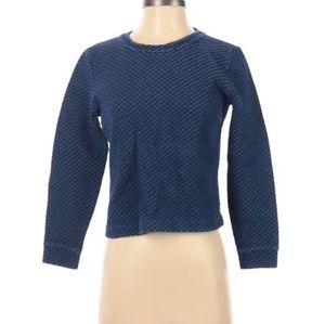 J Crew Quilted Blue Pullover